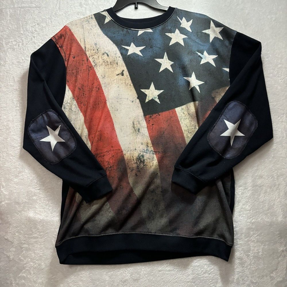 Galaxy by Harvic American Flag Slyline shirt Mens L